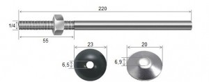 Haste Telha + Porca + Arruelas 1/4 x 220 R55 Galv Fogo- 10 peas